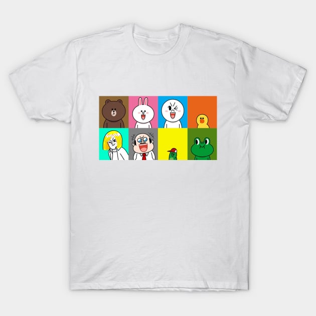 Line Friends Collage T-Shirt by spadayeti1992